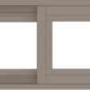 WDMA 36x12 (35.5 x 11.5 inch) Vinyl uPVC Brown Slide Window without Grids Exterior