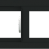 WDMA 36x12 (35.5 x 11.5 inch) Vinyl uPVC Black Slide Window without Grids Interior