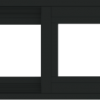 WDMA 36x12 (35.5 x 11.5 inch) Vinyl uPVC Black Slide Window without Grids Exterior