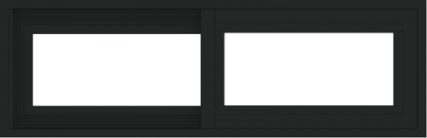 WDMA 36x12 (35.5 x 11.5 inch) Vinyl uPVC Black Slide Window without Grids Exterior