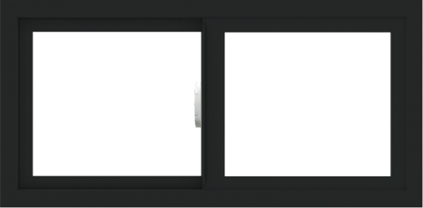 WDMA 36x18 (35.5 x 17.5 inch) Vinyl uPVC Black Slide Window without Grids Interior