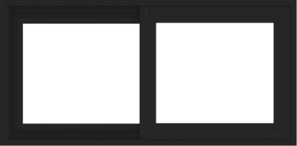 WDMA 36x18 (35.5 x 17.5 inch) Vinyl uPVC Black Slide Window without Grids Exterior