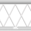 WDMA 36x20 (35.5 x 19.5 inch) White Vinyl uPVC Crank out Awning Window without Grids with Diamond Grills
