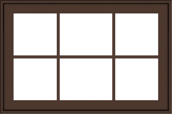 WDMA 36x24 (35.5 x 23.5 inch) Oak Wood Dark Brown Bronze Aluminum Crank out Awning Window with Colonial Grids Exterior