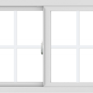WDMA 36x24 (35.5 x 23.5 inch) Vinyl uPVC White Slide Window with Colonial Grids Exterior