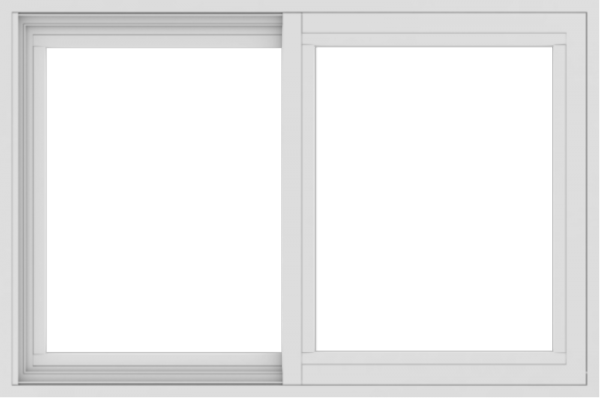 WDMA 36x24 (35.5 x 23.5 inch) Vinyl uPVC White Slide Window without Grids Interior
