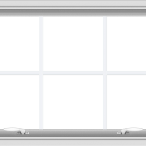 WDMA 36x24 (35.5 x 23.5 inch) White uPVC Vinyl Push out Awning Window with Colonial Grids Interior