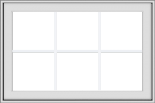 WDMA 36x24 (35.5 x 23.5 inch) White uPVC Vinyl Push out Casement Window with Colonial Grids Exterior