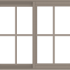 WDMA 36x30 (35.5 x 29.5 inch) Vinyl uPVC Brown Slide Window with Colonial Grids Exterior