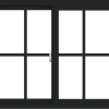 WDMA 36x30 (35.5 x 29.5 inch) Vinyl uPVC Black Slide Window with Colonial Grids Exterior
