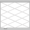 WDMA 36x32 (35.5 x 31.5 inch) White Vinyl UPVC Crank out Casement Window without Grids with Diamond Grills