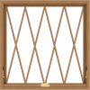 WDMA 36x36 (35.5 x 35.5 inch) Oak Wood Dark Brown Bronze Aluminum Crank out Awning Window without Grids with Diamond Grills