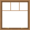 WDMA 36x36 (35.5 x 35.5 inch) Oak Wood Green Aluminum Push out Awning Window with Fractional Grilles