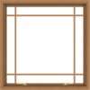 WDMA 36x36 (35.5 x 35.5 inch) Oak Wood Green Aluminum Push out Awning Window with Prairie Grilles