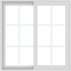 WDMA 36x36 (35.5 x 35.5 inch) Vinyl uPVC White Slide Window with Colonial Grids Exterior