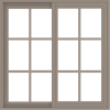WDMA 36x36 (35.5 x 35.5 inch) Vinyl uPVC Brown Slide Window without Grids Interior