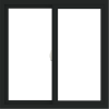 WDMA 36x36 (35.5 x 35.5 inch) Vinyl uPVC Black Slide Window without Grids Interior