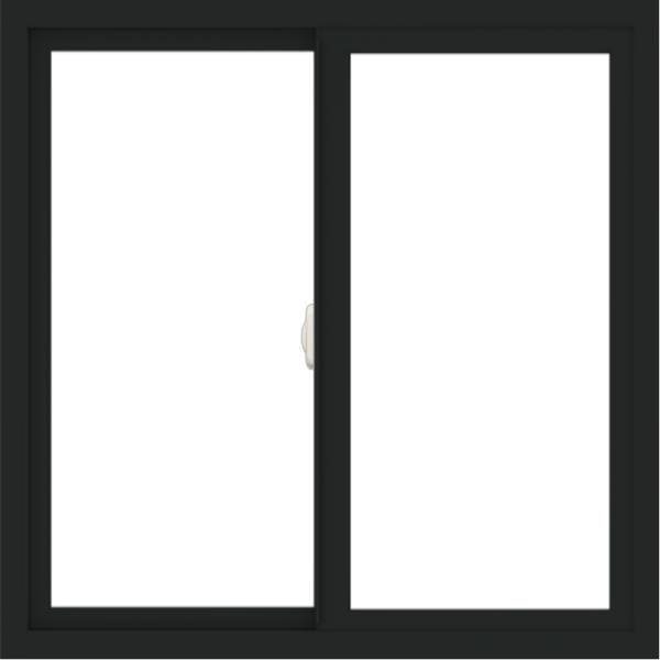 WDMA 36x36 (35.5 x 35.5 inch) Vinyl uPVC Black Slide Window without Grids Interior