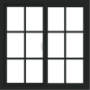 WDMA 36x36 (35.5 x 35.5 inch) Vinyl uPVC Black Slide Window with Colonial Grids Interior