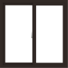 WDMA 36x36 (35.5 x 35.5 inch) Vinyl uPVC Dark Brown Slide Window without Grids Interior