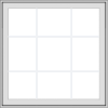 WDMA 36x36 (35.5 x 35.5 inch) White Vinyl uPVC Crank out Awning Window with Colonial Grids Exterior