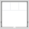 WDMA 36x36 (35.5 x 35.5 inch) White Vinyl uPVC Crank out Awning Window with Fractional Grilles