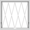 WDMA 36x36 (35.5 x 35.5 inch) White Vinyl uPVC Crank out Awning Window without Grids with Diamond Grills
