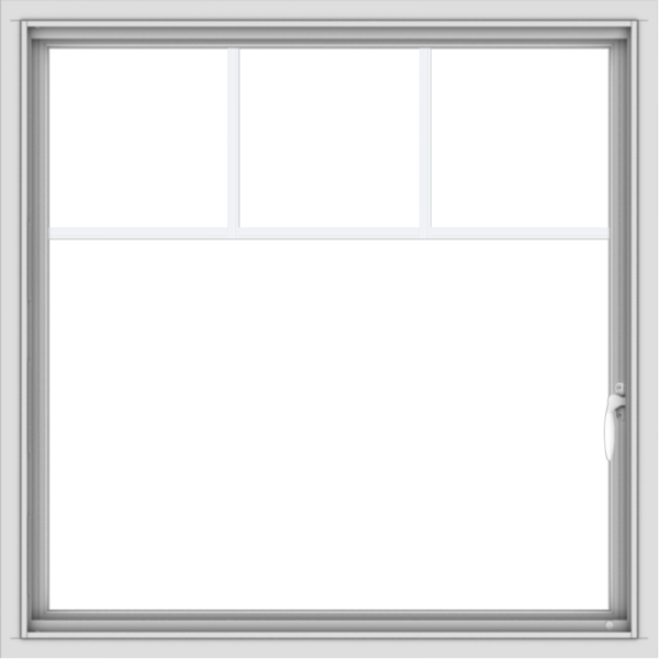 WDMA 36x36 (35.5 x 35.5 inch) White uPVC Vinyl Push out Casement Window with Fractional Grilles