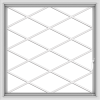 WDMA 36x36 (35.5 x 35.5 inch) White uPVC Vinyl Push out Casement Window without Grids with Diamond Grills