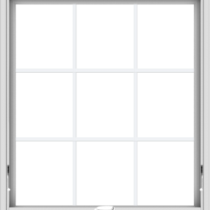 WDMA 36x40 (35.5 x 39.5 inch) White Vinyl uPVC Crank out Awning Window with Colonial Grids Interior