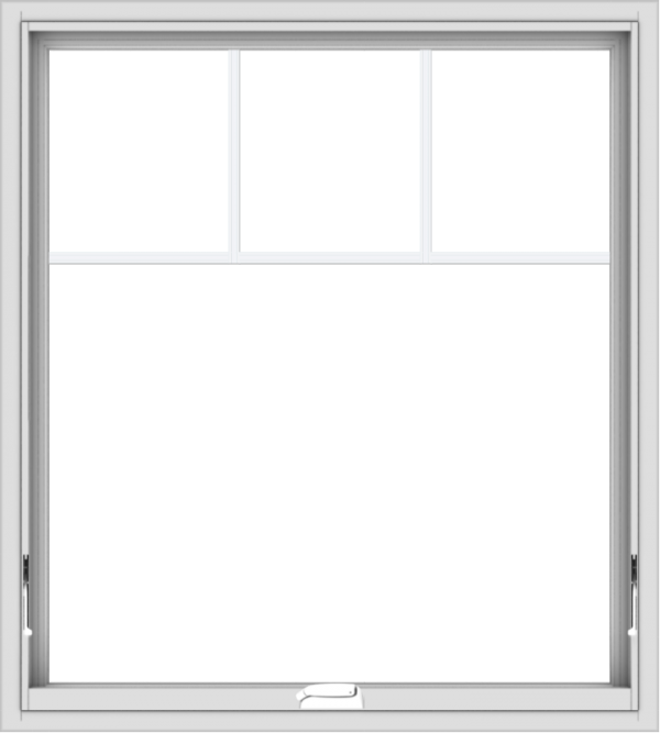 WDMA 36x40 (35.5 x 39.5 inch) White Vinyl uPVC Crank out Awning Window with Fractional Grilles