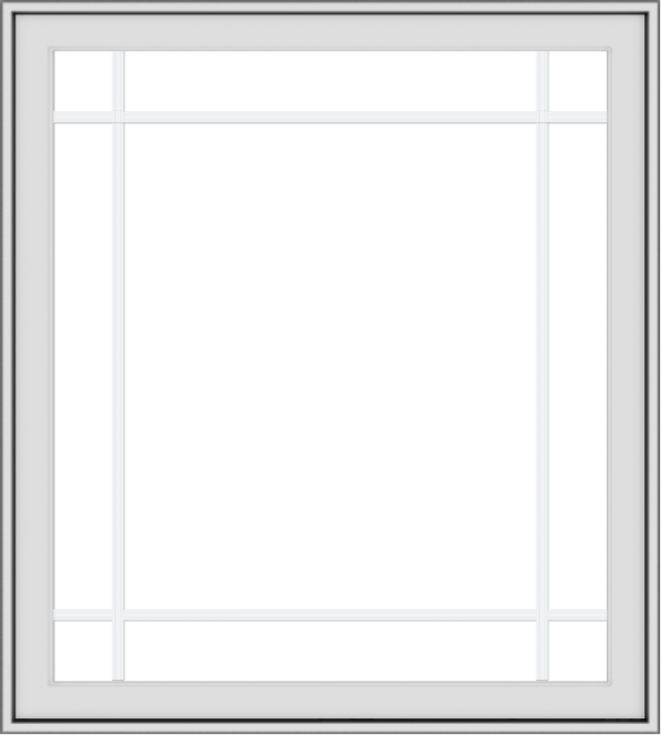 WDMA 36x40 (35.5 x 39.5 inch) White uPVC Vinyl Push out Casement Window with Prairie Grilles