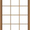WDMA 36x48 (35.5 x 47.5 inch) Oak Wood Green Aluminum Push out Awning Window with Colonial Grids Interior