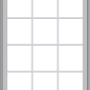 WDMA 36x48 (35.5 x 47.5 inch) Pine Wood Light Grey Aluminum Push out Casement Window with Colonial Grids Exterior