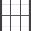 WDMA 36x54 (35.5 x 53.5 inch) Pine Wood Dark Grey Aluminum Crank out Casement Window with Colonial Grids Exterior