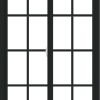 WDMA 36x54 (35.5 x 53.5 inch) Vinyl uPVC Black Slide Window with Colonial Grids Exterior