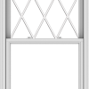 WDMA 36x84 (35.5 x 83.5 inch)  Aluminum Single Double Hung Window with Diamond Grids