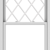 WDMA 38x66 (37.5 x 65.5 inch)  Aluminum Single Double Hung Window with Diamond Grids