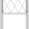 WDMA 38x84 (37.5 x 83.5 inch)  Aluminum Single Double Hung Window with Diamond Grids