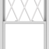 WDMA 40x108 (39.5 x 107.5 inch)  Aluminum Single Double Hung Window with Diamond Grids