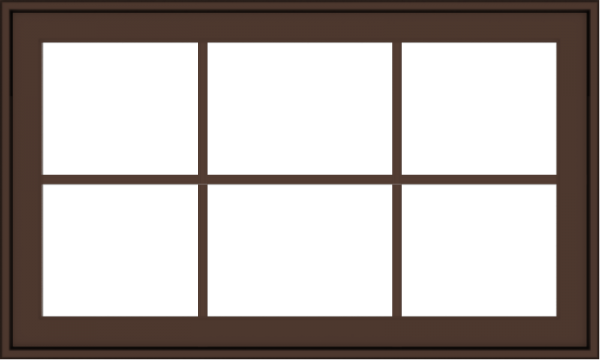 WDMA 40x24 (39.5 x 23.5 inch) Oak Wood Dark Brown Bronze Aluminum Crank out Awning Window with Colonial Grids Exterior