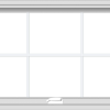 WDMA 40x24 (39.5 x 23.5 inch) White Vinyl uPVC Crank out Awning Window with Colonial Grids Interior
