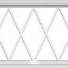 WDMA 40x24 (39.5 x 23.5 inch) White Vinyl uPVC Crank out Awning Window without Grids with Diamond Grills