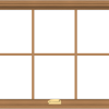 WDMA 40x30 (39.5 x 29.5 inch) Oak Wood Dark Brown Bronze Aluminum Crank out Awning Window with Colonial Grids Interior
