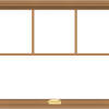 WDMA 40x30 (39.5 x 29.5 inch) Oak Wood Dark Brown Bronze Aluminum Crank out Awning Window with Fractional Grilles