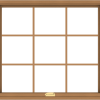 WDMA 40x36 (39.5 x 35.5 inch) Oak Wood Dark Brown Bronze Aluminum Crank out Awning Window with Colonial Grids Interior