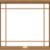 WDMA 40x36 (39.5 x 35.5 inch) Oak Wood Dark Brown Bronze Aluminum Crank out Awning Window with Prairie Grilles