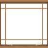 WDMA 40x36 (39.5 x 35.5 inch) Oak Wood Green Aluminum Push out Awning Window with Prairie Grilles