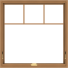 WDMA 40x40 (39.5 x 39.5 inch) Oak Wood Dark Brown Bronze Aluminum Crank out Awning Window with Fractional Grilles