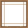 WDMA 40x40 (39.5 x 39.5 inch) Oak Wood Green Aluminum Push out Awning Window with Prairie Grilles